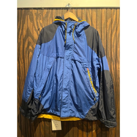 Polo Sport Ralph Lauren Other - Vintage Polo Sport Ralph Lauren Hooded Windbreaker Jacket Blue Black XL